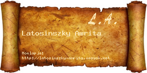 Latosinszky Amrita névjegykártya